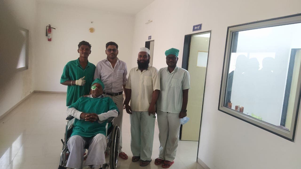 Optometry students interacting with patients during clinical training